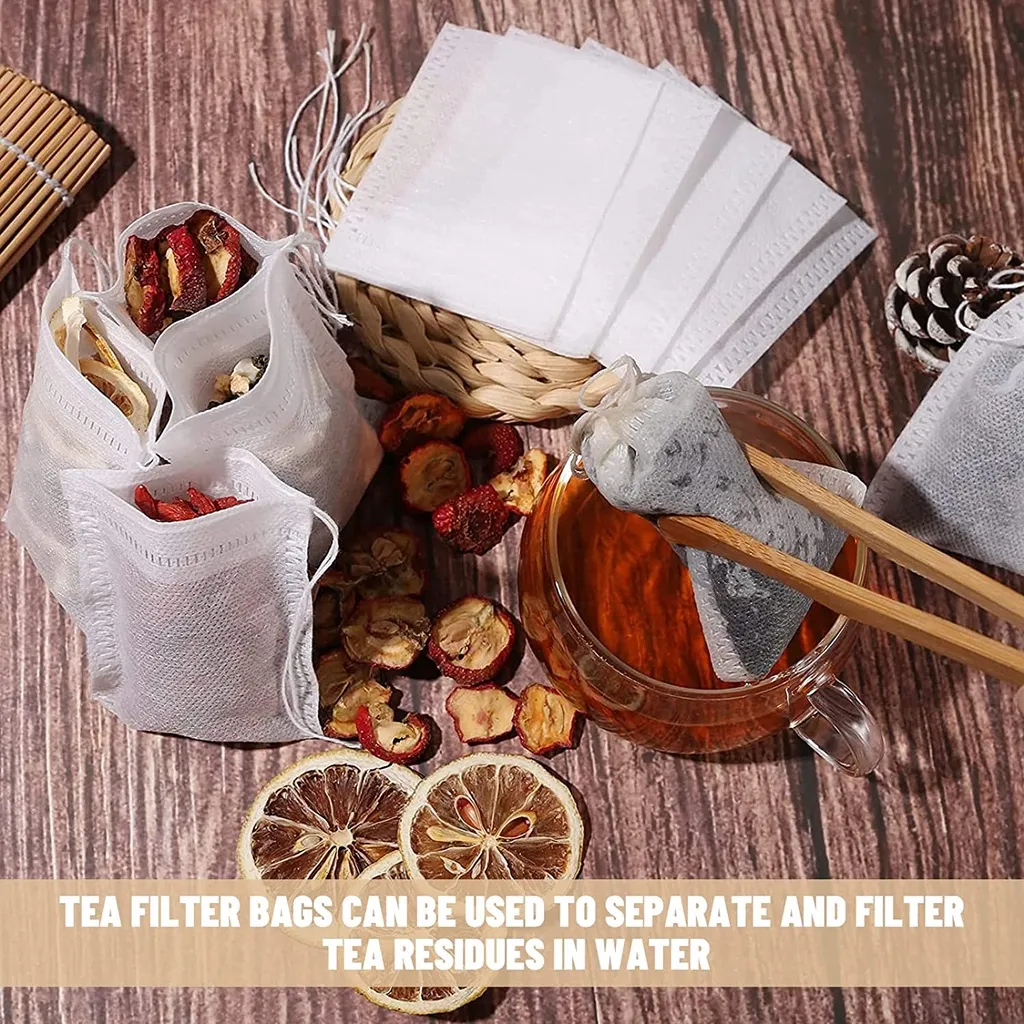 【100pcs】Tea Bag Non-Woven Empty Teabags Seal Filter Disposable Tea Soup Bag / Tali Uncang Teh Beg / 茶包袋 - Image 6