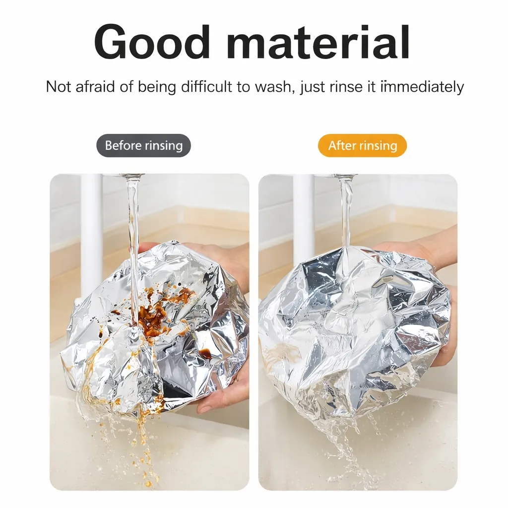 Aluminum Foil Insulation Cover Reusable Heat Resistant Food Warmer Elastic Stretch Seal Kitchen Cooking Wrap 10PCS - Image 7