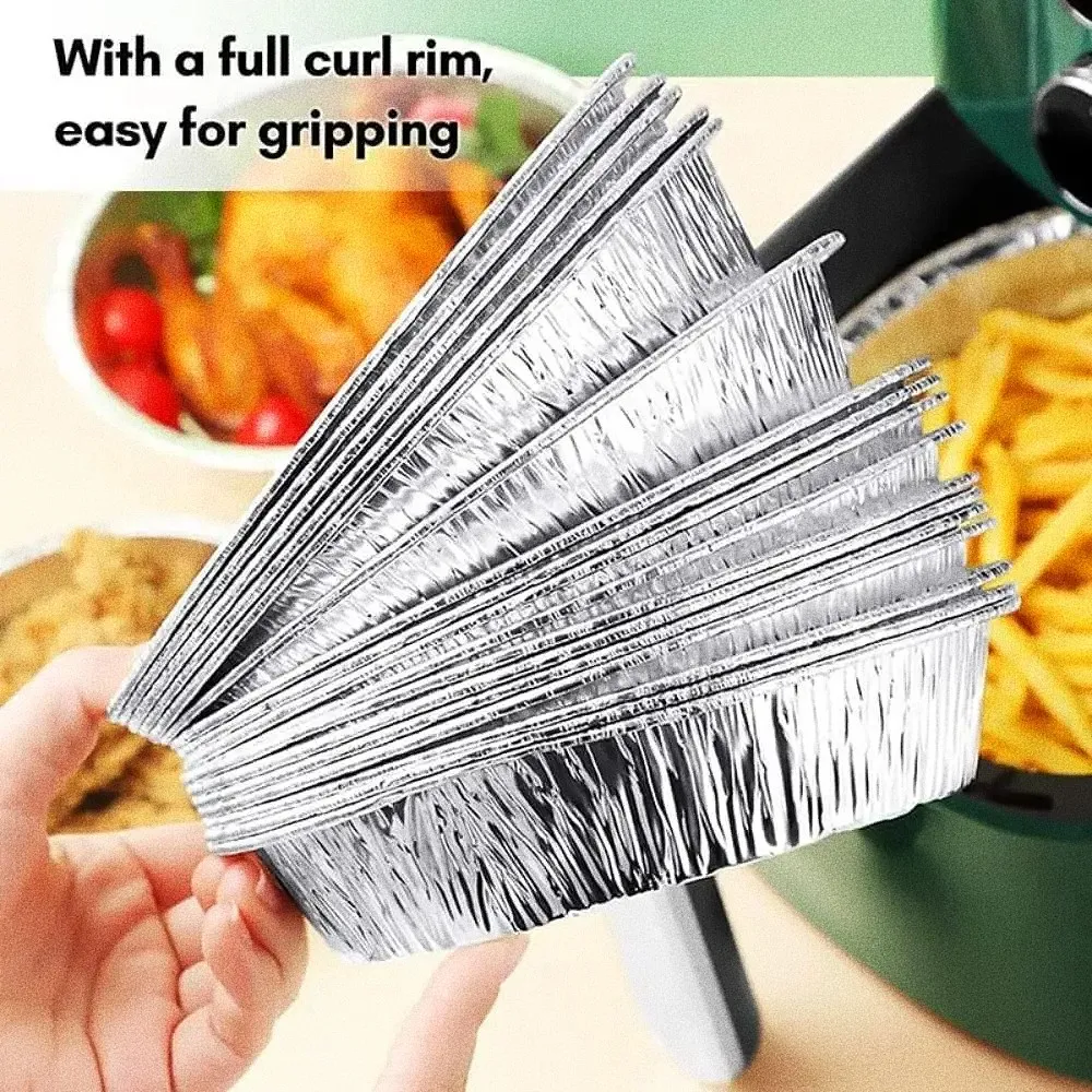 Aluminum Foil Tray Air Fryer Disposable Baking Pan BBQ Grill Container Oven Cooking Tin Foil Food Tray Kitchen Baking - Image 7