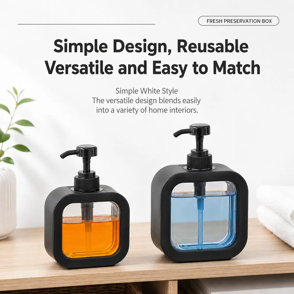 【300ml/500ml】Press Pump Lotion Dispenser Bottle Refillable Soap Shampoo Shower Gel Hand Wash Botol Sabun Pump Bathroom - Image 2