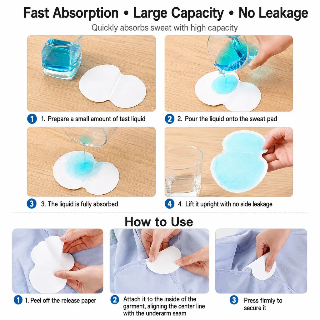 Disposable Underarm Sweat Pads Armpit Absorbent Anti Sweat Stain Invisible Clothing Pads For Men Women - Image 7