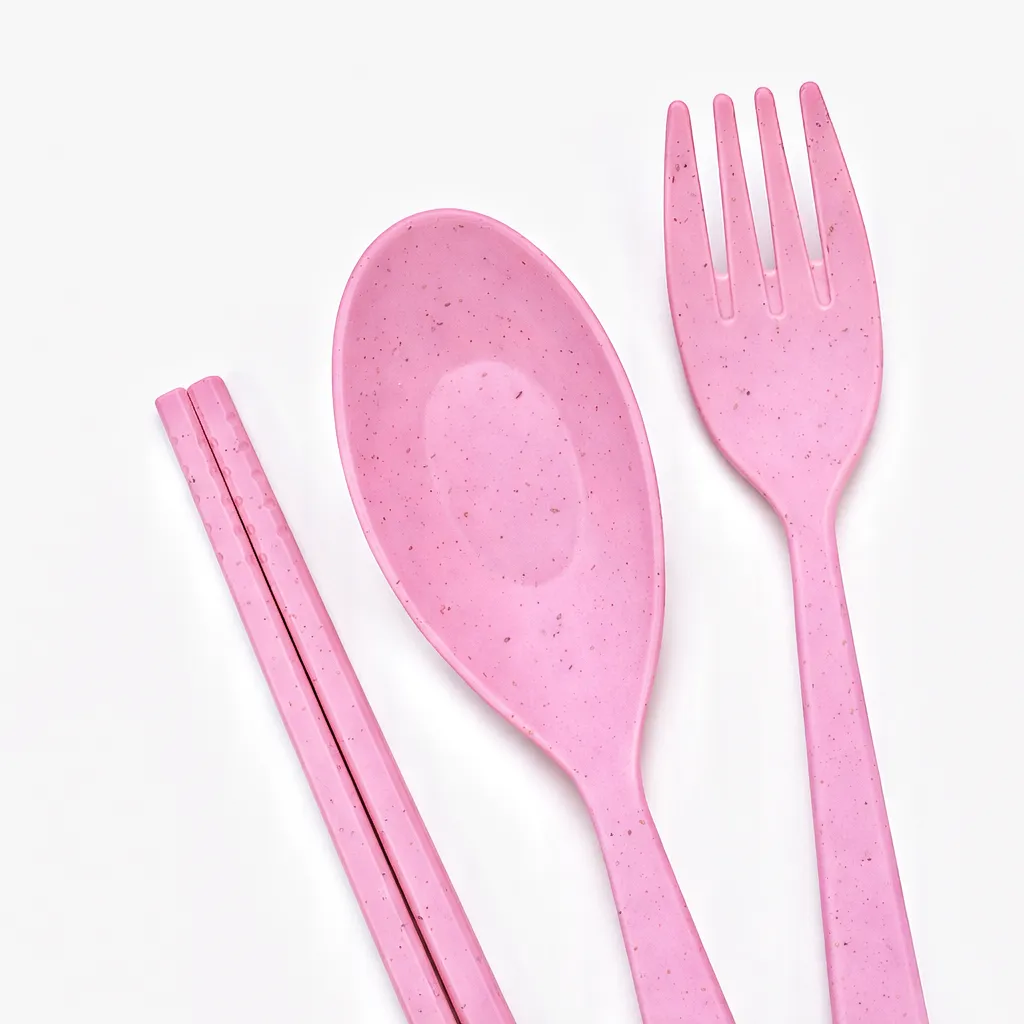 Wheat Straw Cutlery Set Eco-Friendly Portable Reusable Travel Utensils Fork Spoon Knife 3PCS Lightweight Dinnerware - Image 5