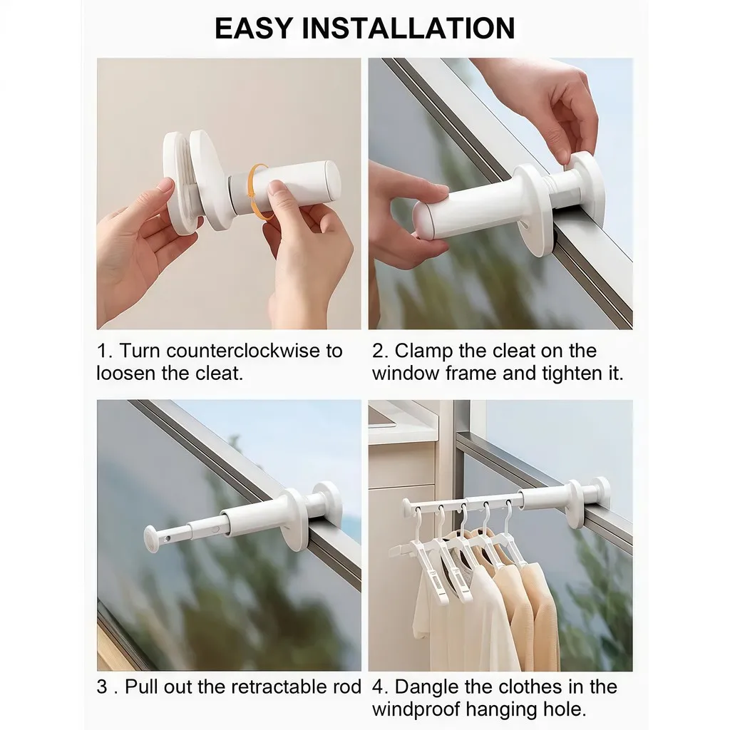 Retractable Portable Clothes Drying Rack Foldable Strong Load Bearing Travel Hanger ABS Space Saving Laundry Organizer - Image 8