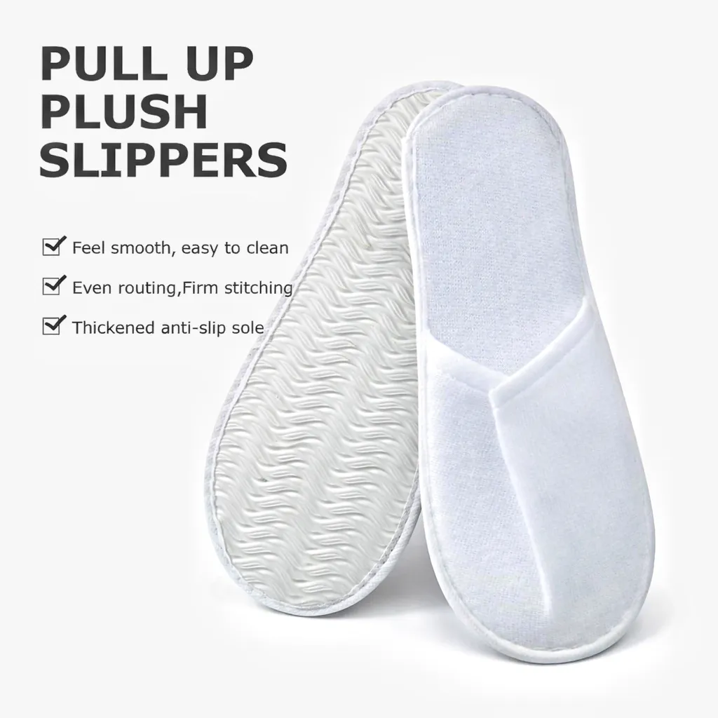 Spa Disposable Slippers Toe Towelling Hotel Guest Travel Unisex Shoe - Image 2