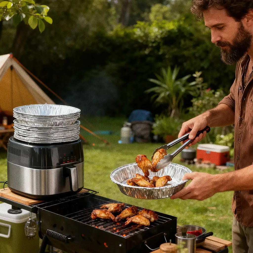 Aluminum Foil Tray Air Fryer Disposable Baking Pan BBQ Grill Container Oven Cooking Tin Foil Food Tray Kitchen Baking - Image 8