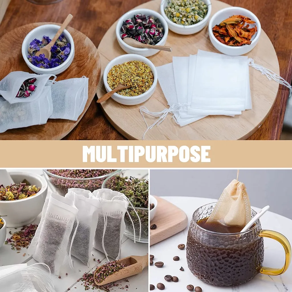 【100pcs】Tea Bag Non-Woven Empty Teabags Seal Filter Disposable Tea Soup Bag / Tali Uncang Teh Beg / 茶包袋 - Image 3