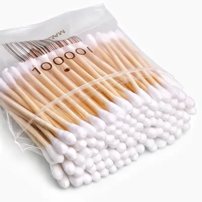 Disposable Natural Birch Wood Cotton Bud Swabs Hygienic Cotton Swab Women Beauty Cleansing Makeup Nose Ears Cleaning