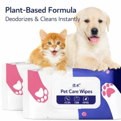 Pet Cleaning Wipes Cat Dog Wet Tissue Non Woven Grooming Wipes Alcohol Free Skin Friendly Pet Care Supplies 80 Sheets